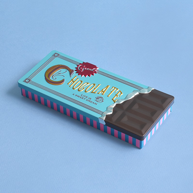 板チョコ缶 ビター - お菓子のミカタ