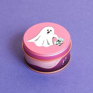ミニハロウィン缶　シーツおばけ