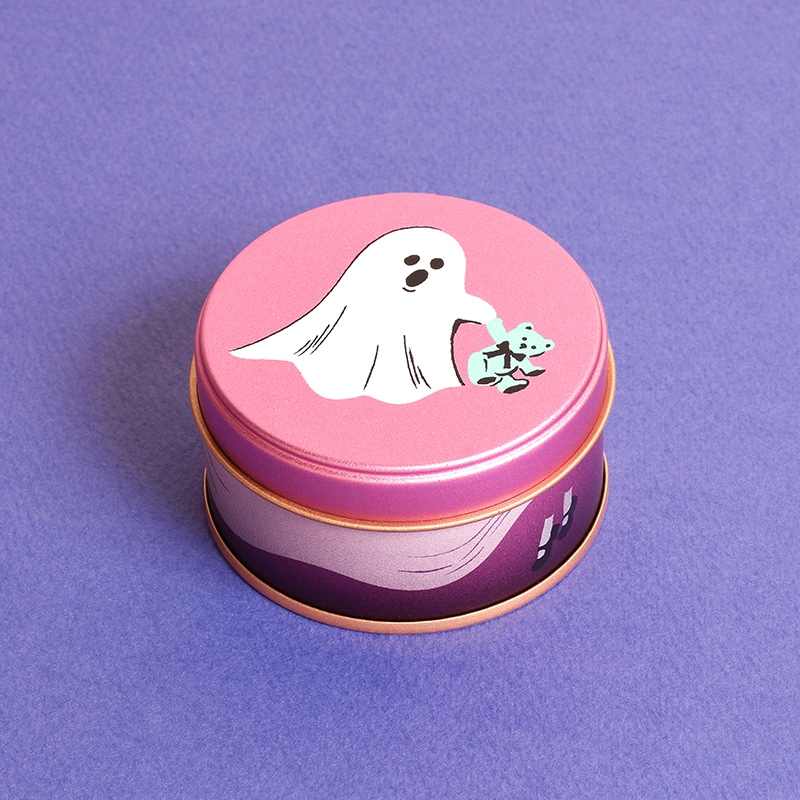 ミニハロウィン缶 シーツおばけ - お菓子のミカタ